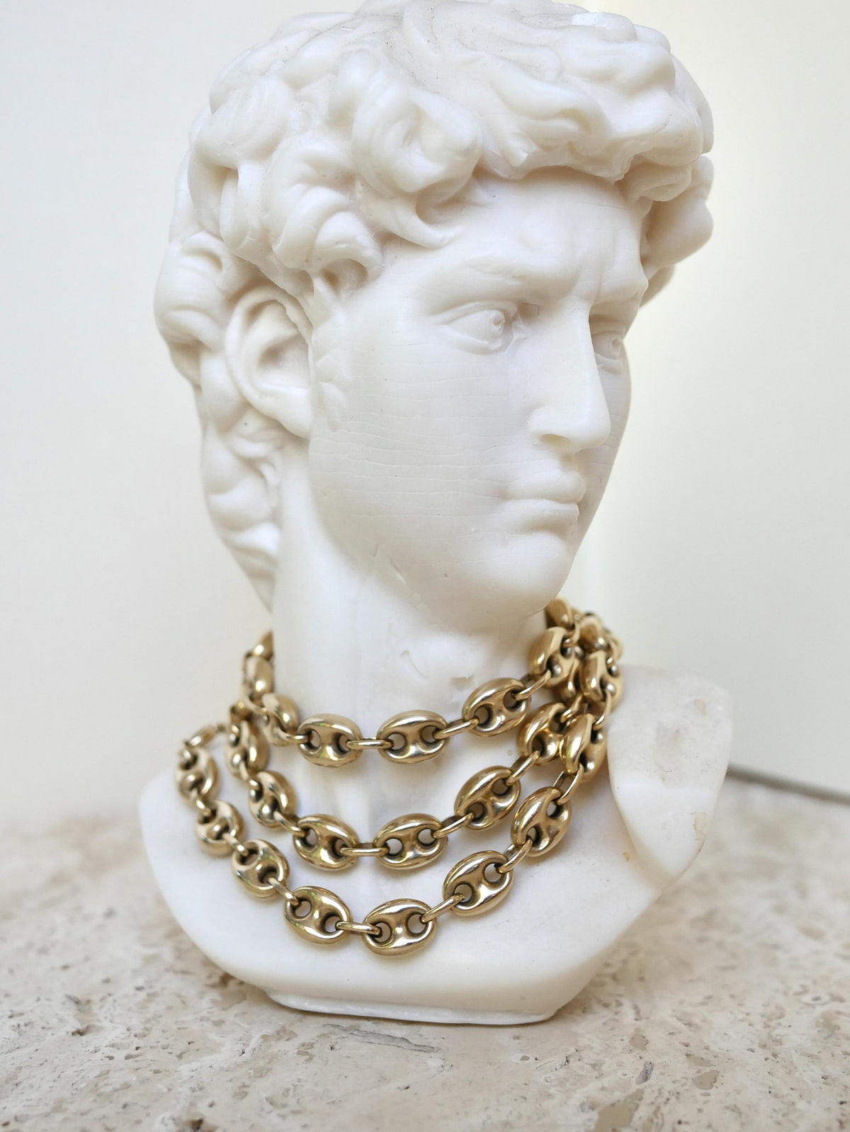 Vintage Puffed Mariner "Gucci Link" 10k Gold Chain Necklace — 22