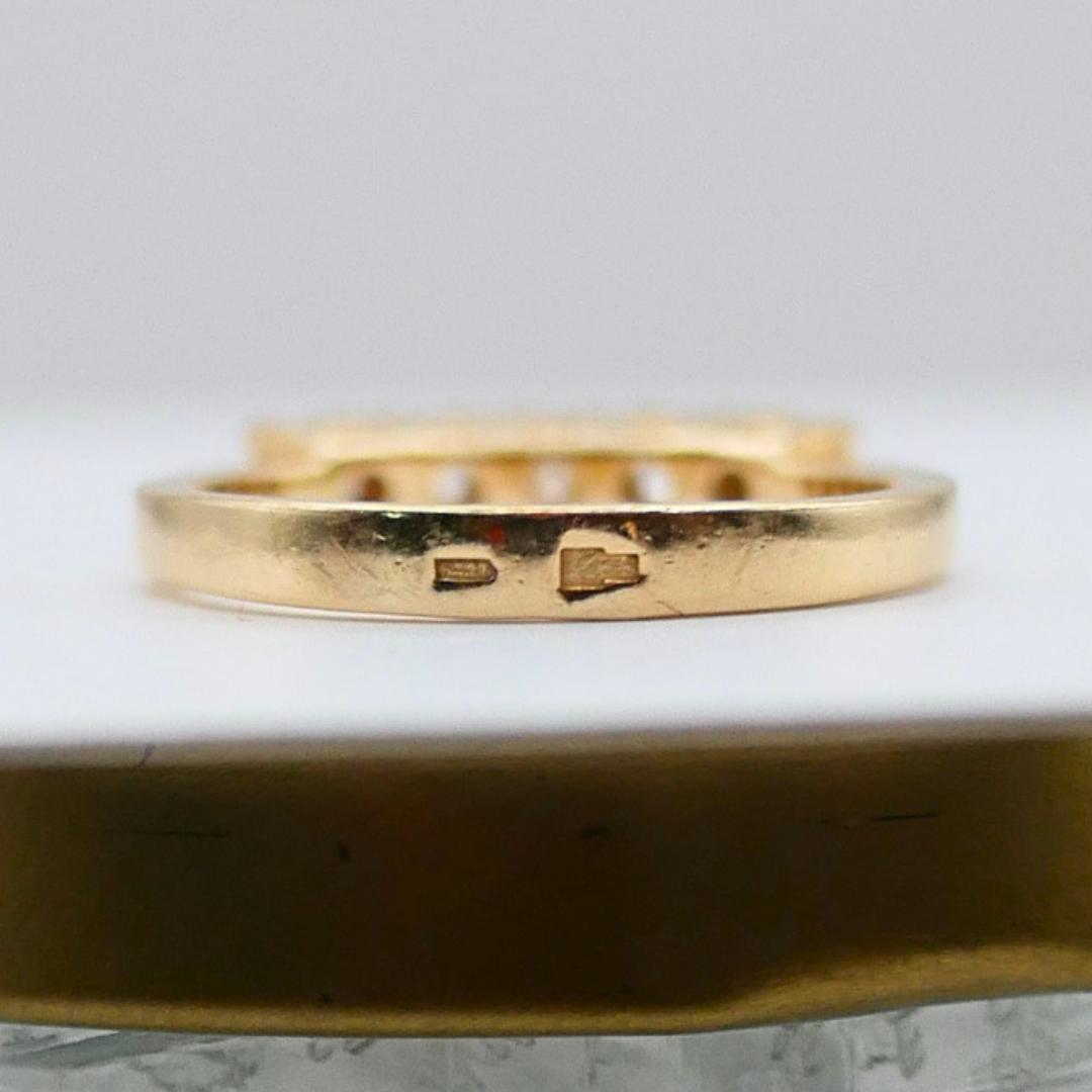 Vintage Five Stone Diamond 14k Yellow Gold Band Ring