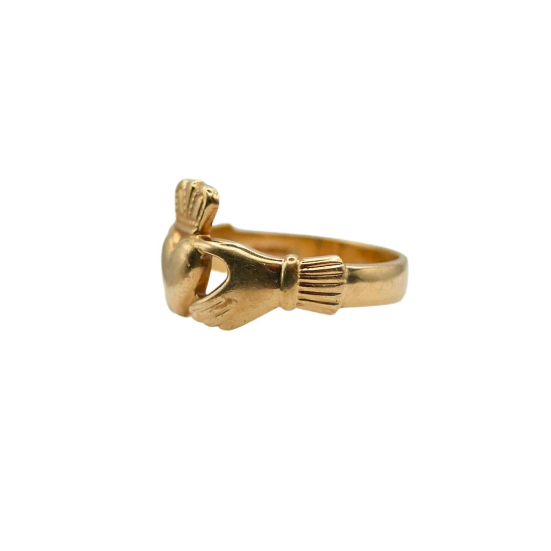 Solvar Irish Vintage Claddagh 10k Yellow Gold Ring
