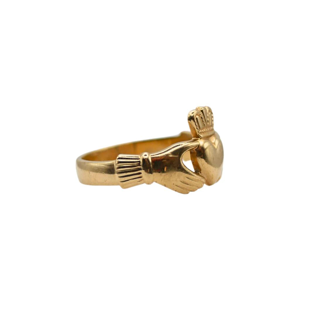 Solvar Irish Vintage Claddagh 10k Yellow Gold Ring