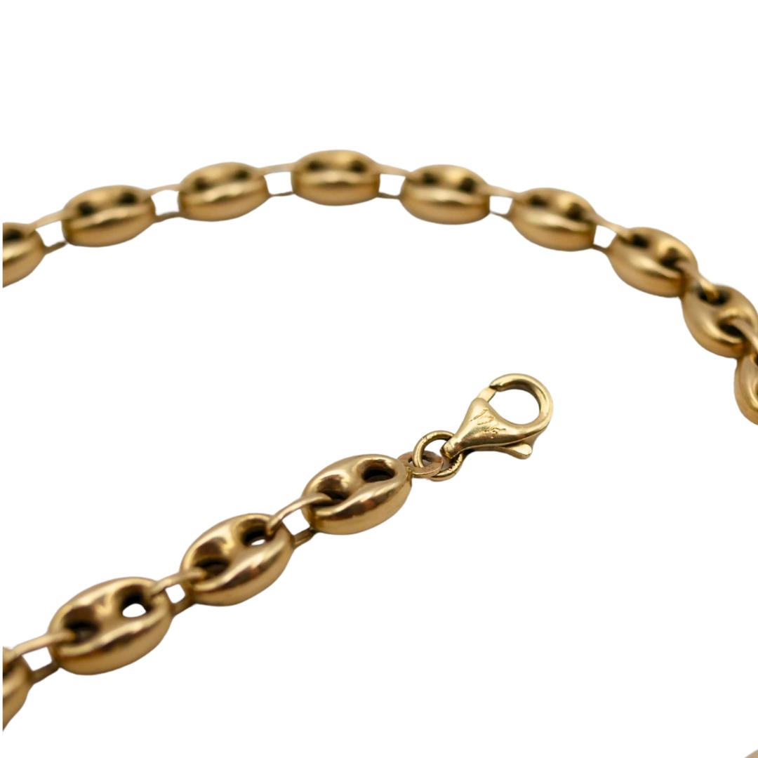 Vintage Puffed Mariner "Gucci Link" 10k Gold Chain Necklace — 22