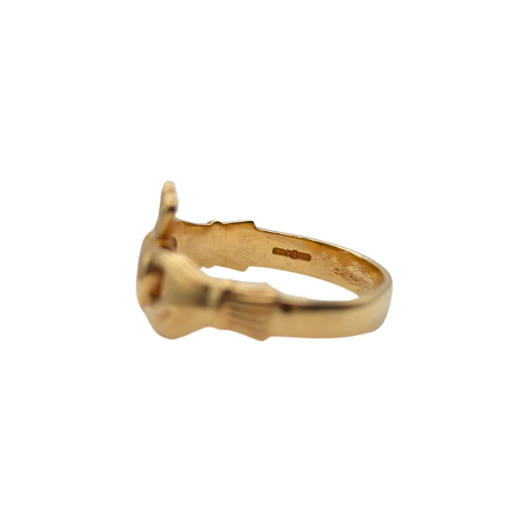 Solvar Irish Vintage Claddagh 10k Yellow Gold Ring