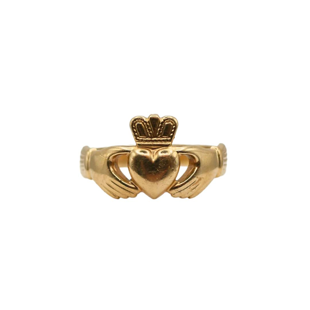 Solvar Irish Vintage Claddagh 10k Yellow Gold Ring