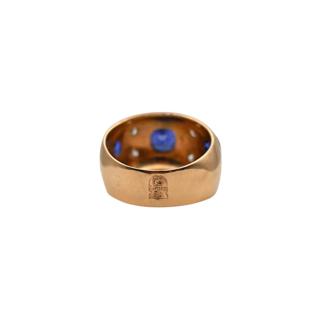 Zolotnik 56 hallmark dated 1864 on an antique sapphire and diamond gold ring.