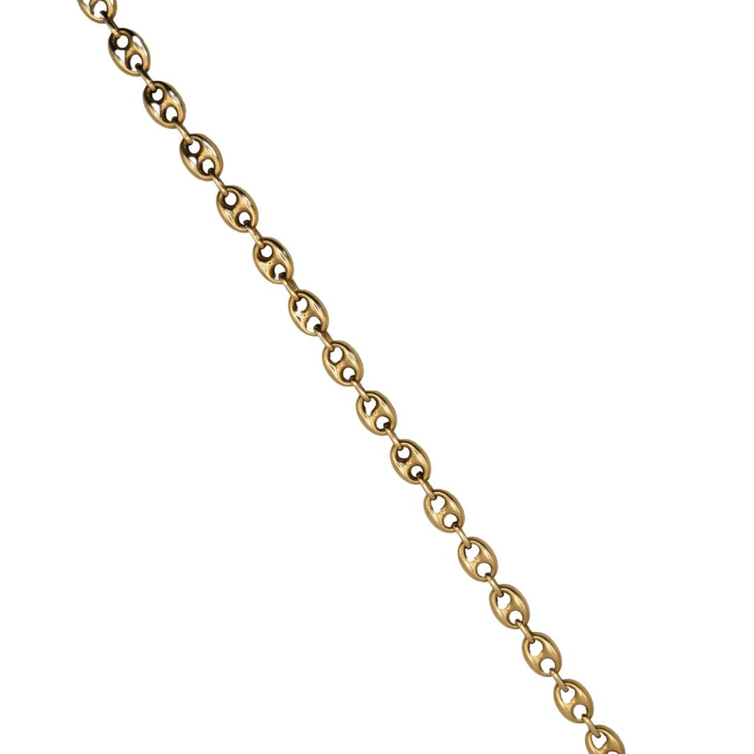 Vintage Puffed Mariner "Gucci Link" 10k Gold Chain Necklace — 22