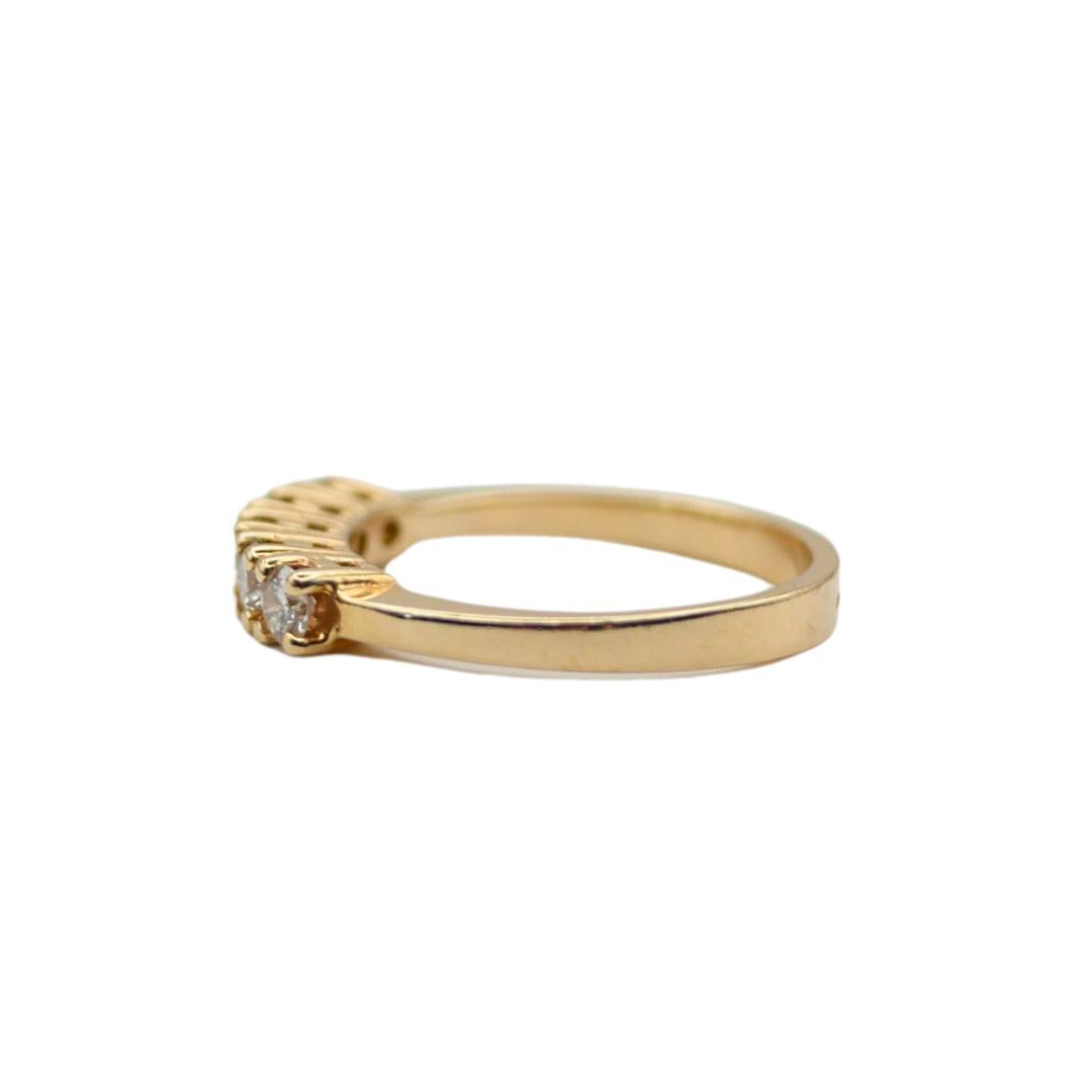 Vintage Five Stone Diamond 14k Yellow Gold Band Ring