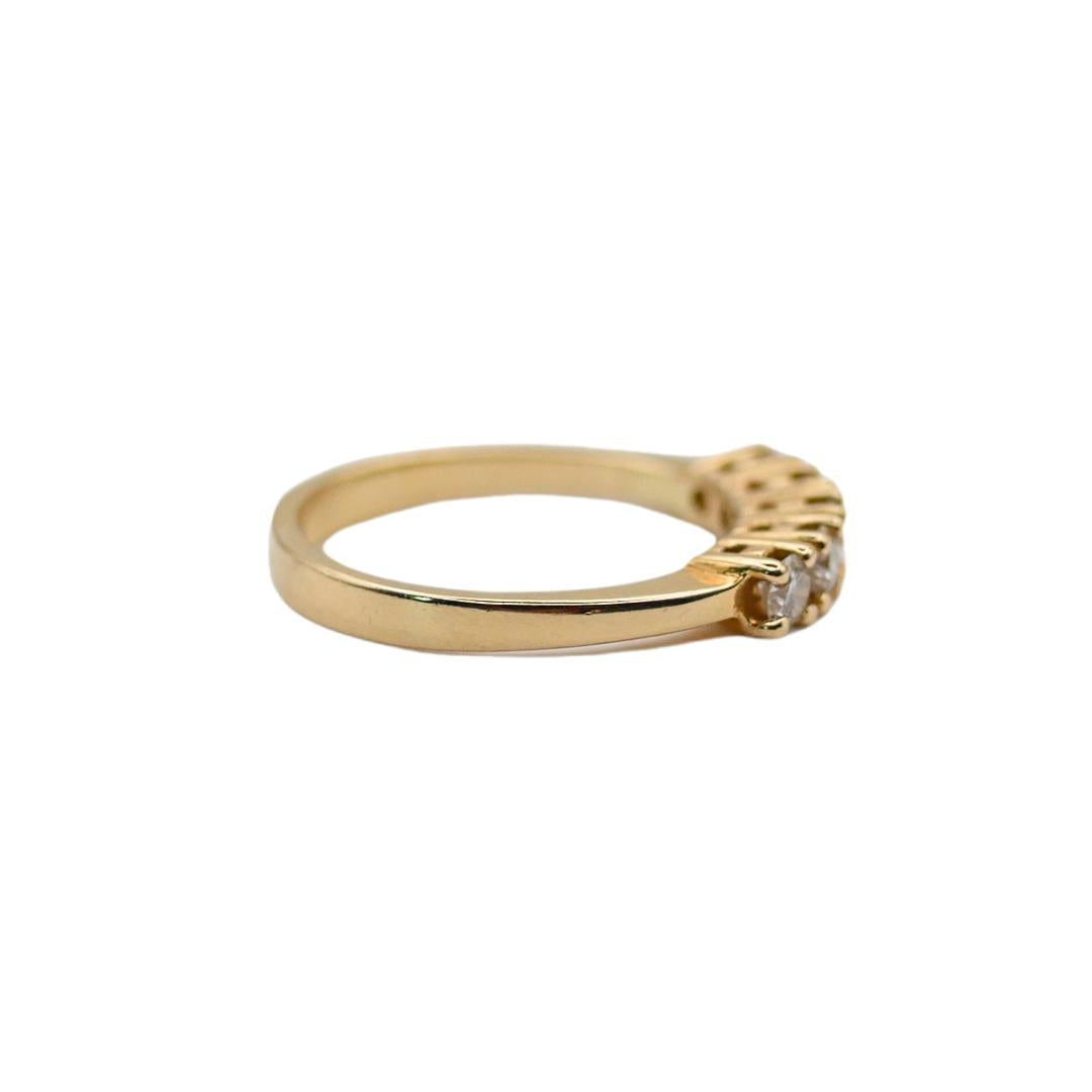 Vintage Five Stone Diamond 14k Yellow Gold Band Ring