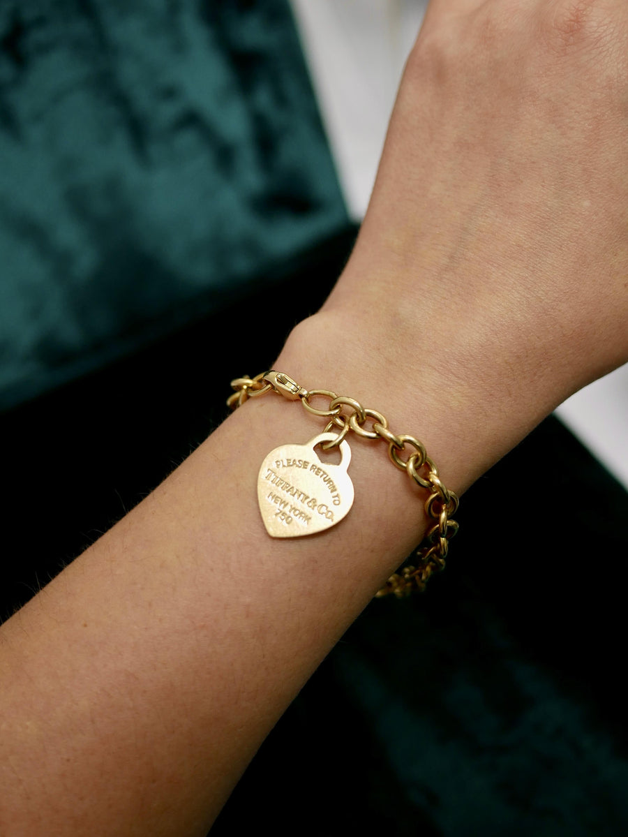 Tiffany & Co. Vintage "Return to Tiffany" Heart Tag 18k Yellow Gold Bracelet