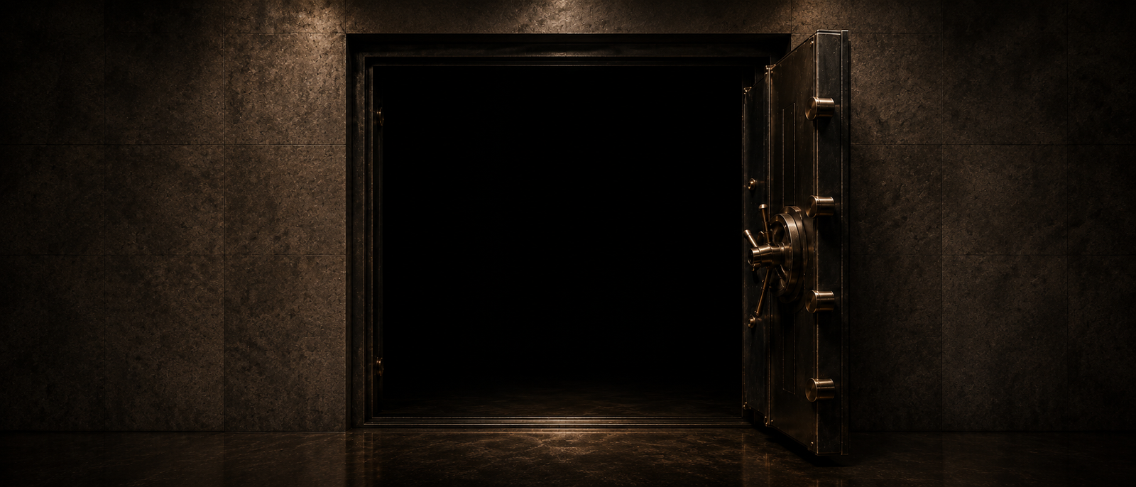 An open steel bank vault door — ZHIVA's private Vault of one-of-a-kind antique and vintage jewelry drops.